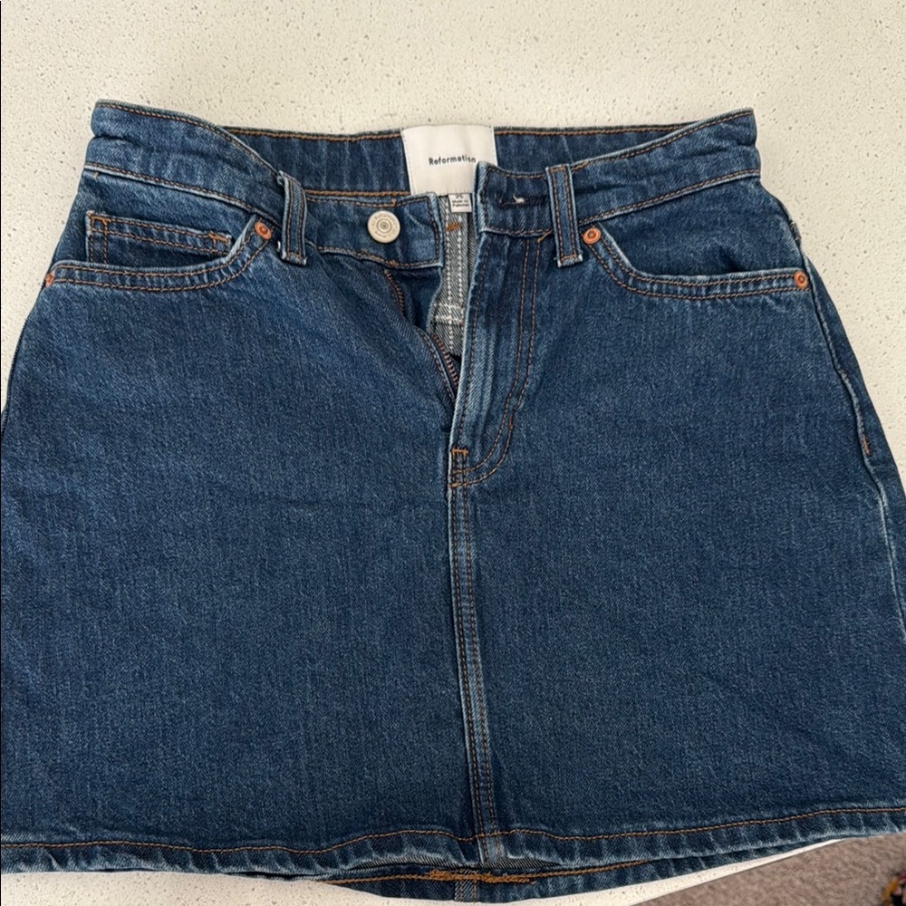 Reformation Denim Blue Lydia Mini Skirt